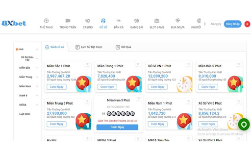 xổ số miền Bắc tại 8xbet